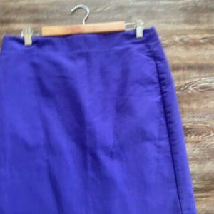 J Crew No. 2 Cotton Pencil Skirt W/Back Zip Purple Size 10 Excellent Condition